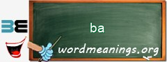 WordMeaning blackboard for ba